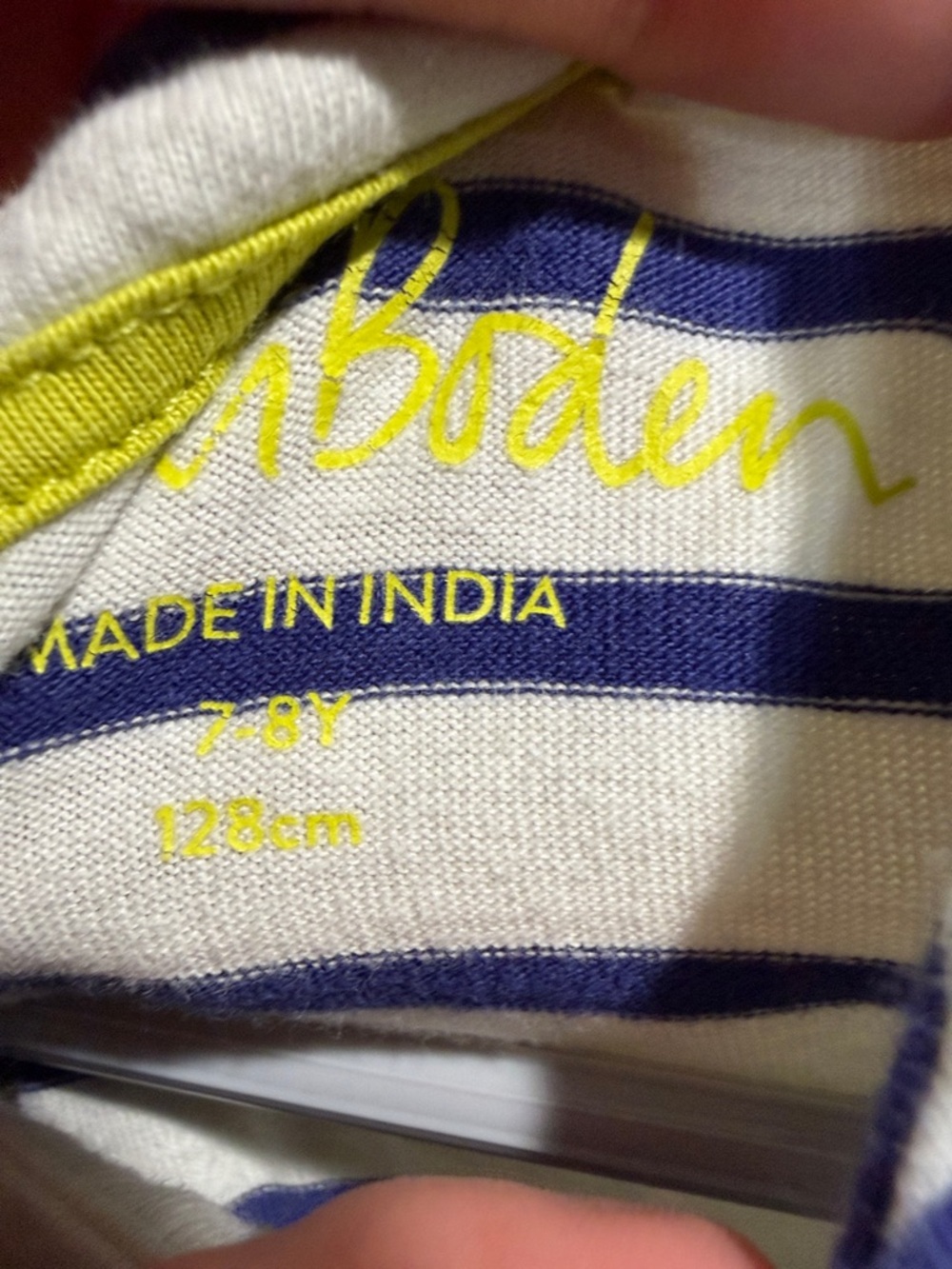 Mini Boden 7-8 Striped Blue Floral Skirt Dress - Picture 3 of 7